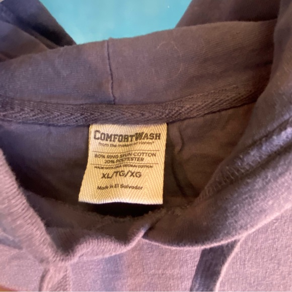 COMFORT WASH VINTAGE BLUE PULLOVER HOODIE - SZ XL - Picture 3 of 4